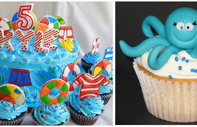 Beach and octopus cupcakes