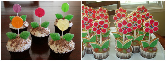 Flower pot cupcakes