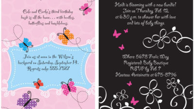 Butterfly custom invitations