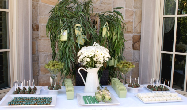 Green and white bridal shower a1