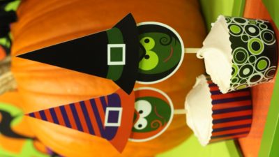 The celebration shoppe spooked pumpkin green purple witch sisters