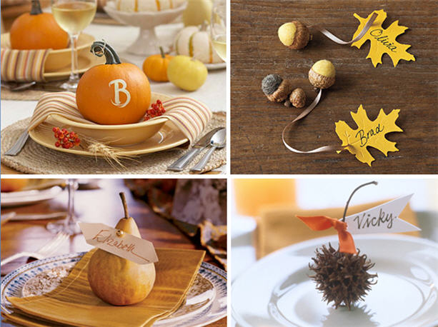 Natural thanksgiving placecard ideas