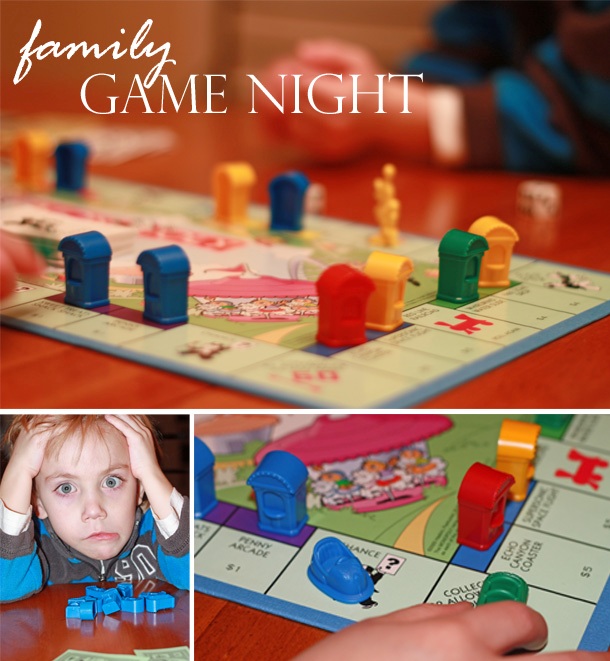 Family game night with jr monopoly