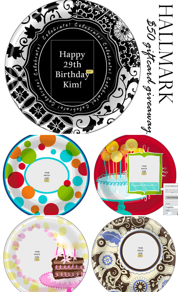 Hallmark personalized plates giveaway