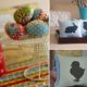 Fabric easter eggs and easter bunny pillow