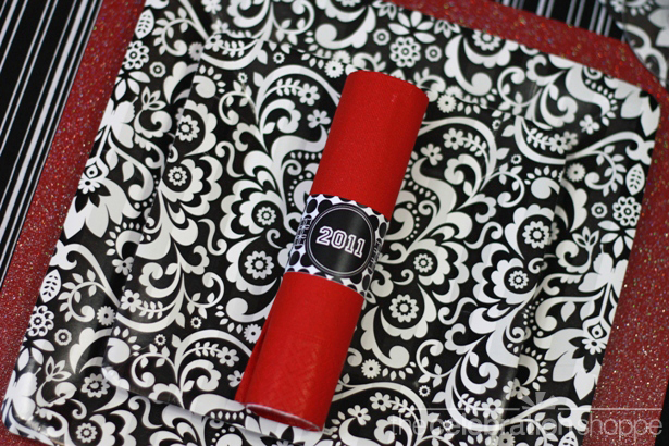 The celebration shoppe graduation 2011 black red napkin ring wl