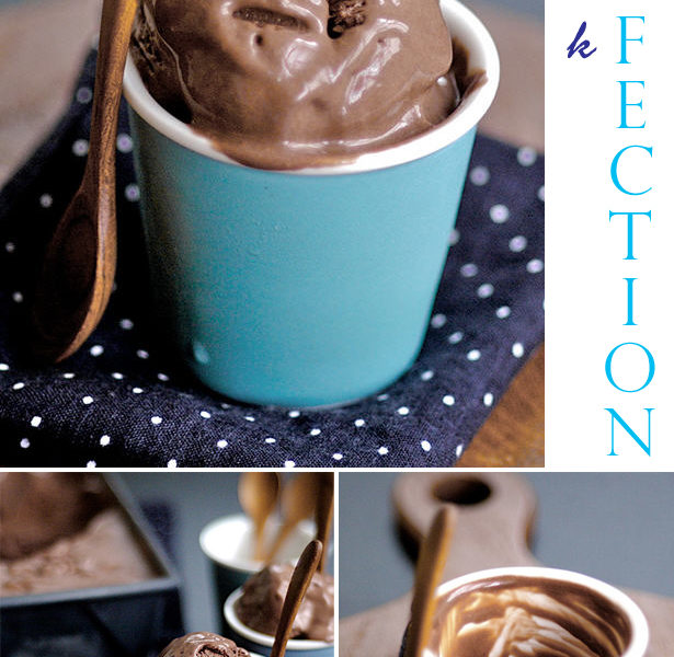Dark chocolate ice cream cups