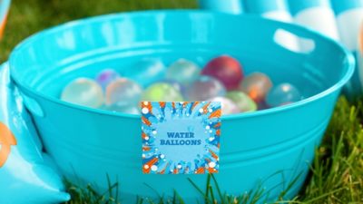 The celebration shoppe pool party water balloon tags