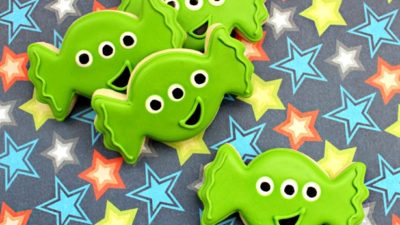 Little green space alien cookies by ssb