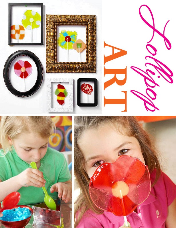 Homemade lollipop art kid craft