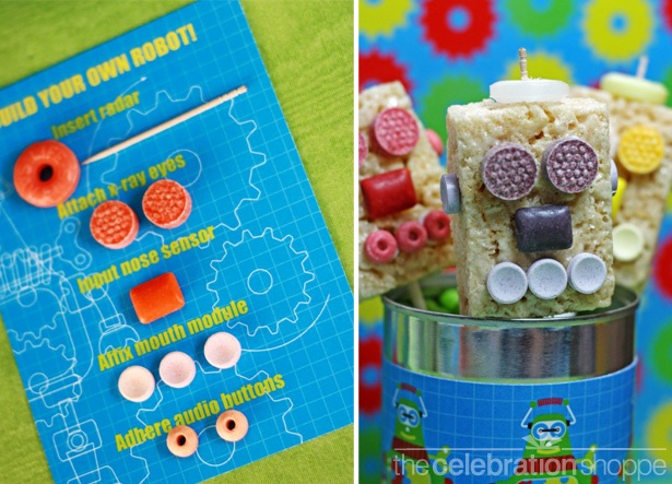 The celebration shoppe robot party rice krispies treat activity