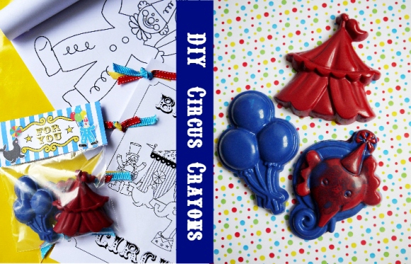 Diy circus crayon party favor by birds party