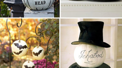 Decorating with white pumpkins