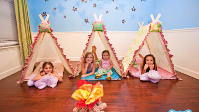 Real camp birthday party tents