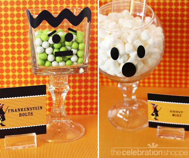 The celebration shoppe ghost and frankenstein monster pedestal jars