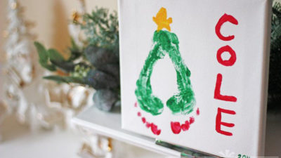 Christmas tree footprint art wl