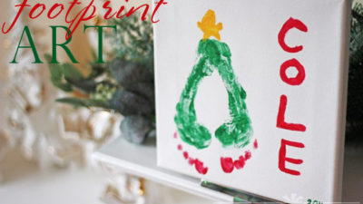 Christmas tree footprint art wt
