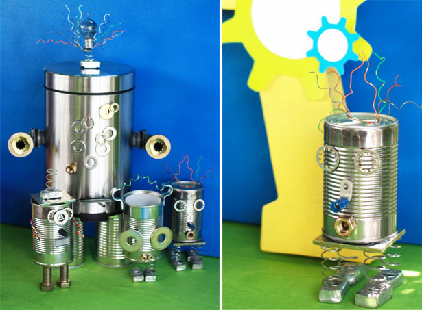 The celebration shoppe tin can robot crafts