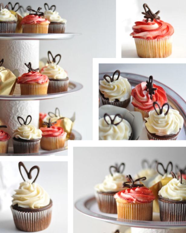 Heart birthday cupcakes