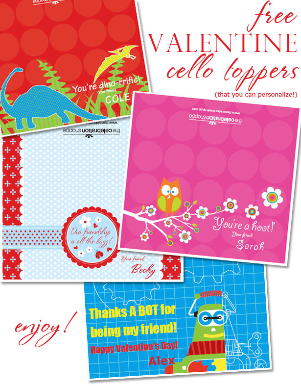 The celebration shoppe free valentine cello toppers blog