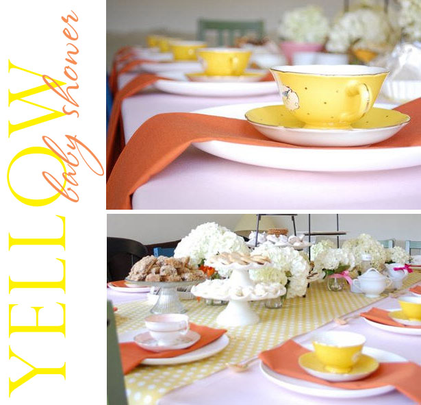 Yellow tea party baby shower