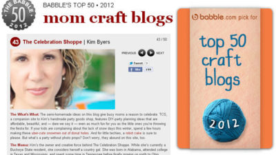 The celebration shoppe named one of babbles top 50 craft blogs
