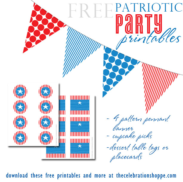 Free patriotic party printables from the celebration shoppe