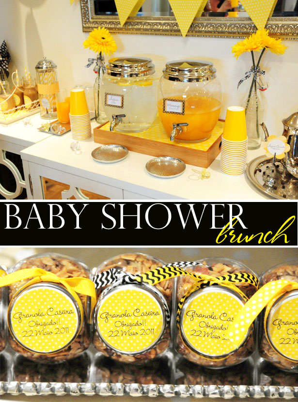 Fete fete black yellow white baby shower brunch 1