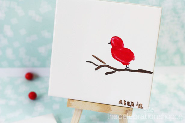 The celebration shoppe red bird fingerprint art 4763 wl