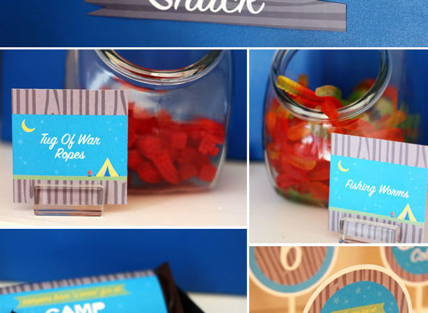 The celebration shoppe camp party snack shack collage
