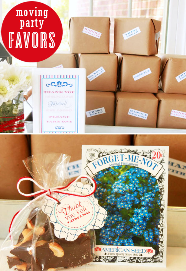 Moving party favor boxes