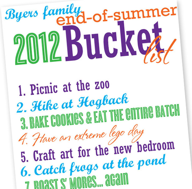 Tcs end of summer bucket list n