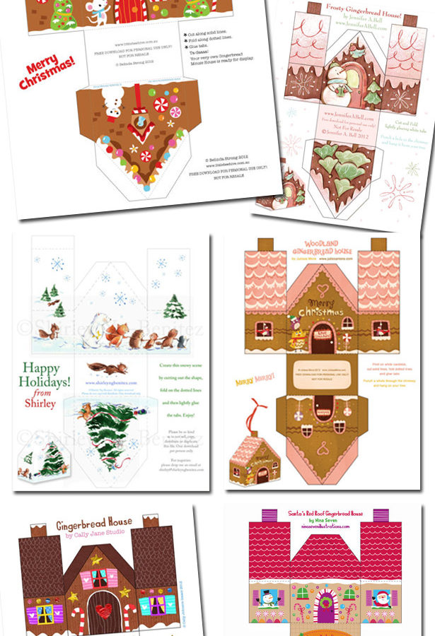 6 Free DIY Paper Gingerbread Houses Kim Byers