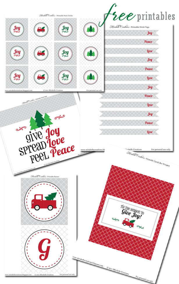 Free vintage truck christmas party printables