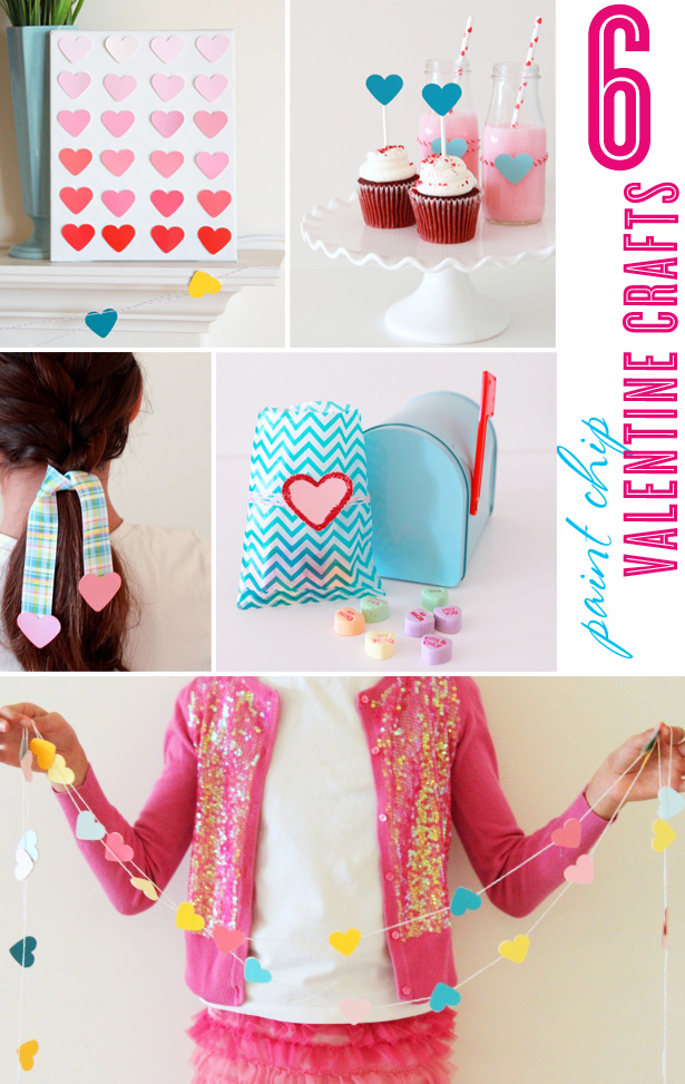 6 Valentine Day Paint Chip Crafts