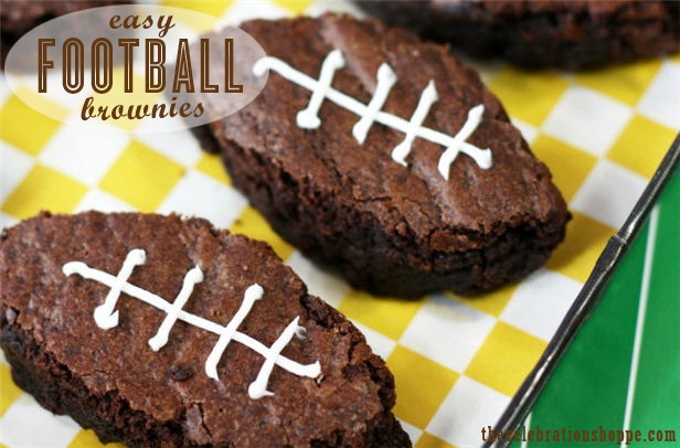 Easy football party brownies