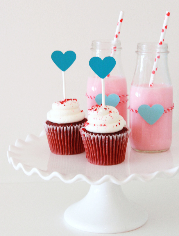 Paint Chip Heart Cupcake Picks