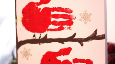 Red bird handprint art 0065 wl1