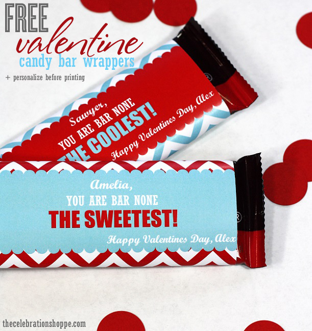 FREE Valentine candy bar printables