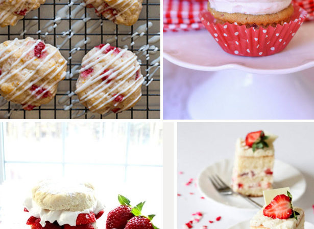 Strawberry shortcake cake and cupcakes