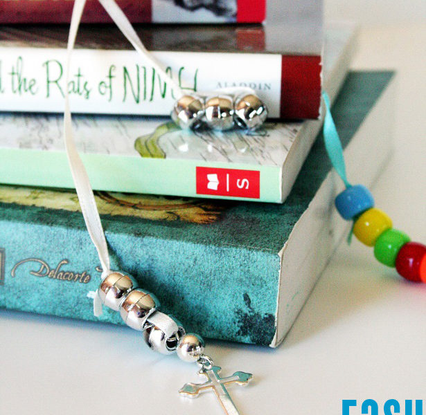 easy DIY ribbon and bead bookmark Kim Byers