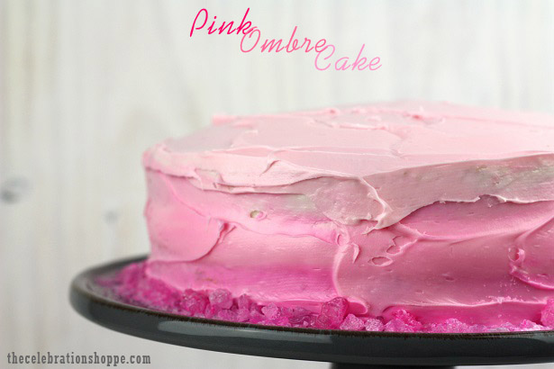 Simple Pink Ombre Cake | TheCelebrationShoppe.com