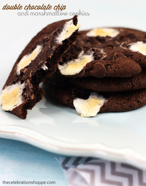 Double Chocolate Chip Marshmallow Cookies | TheCelebrationShoppe.com