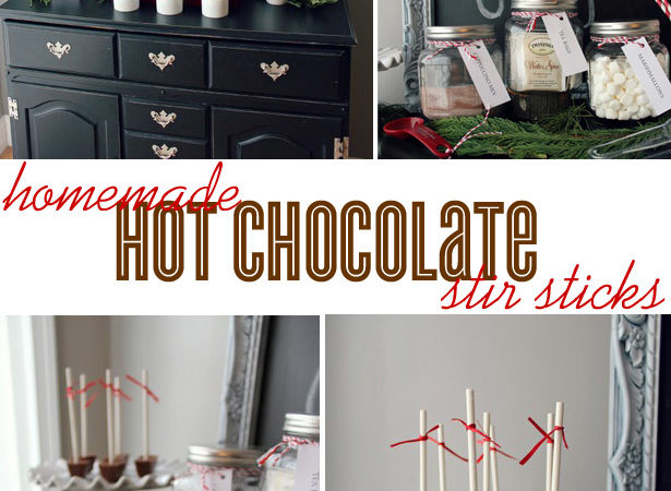 Homemade hot chocolate stir sticks