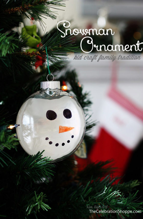 DIY Christmas Ornament: Paint Dipped Snowman - Kim Byers