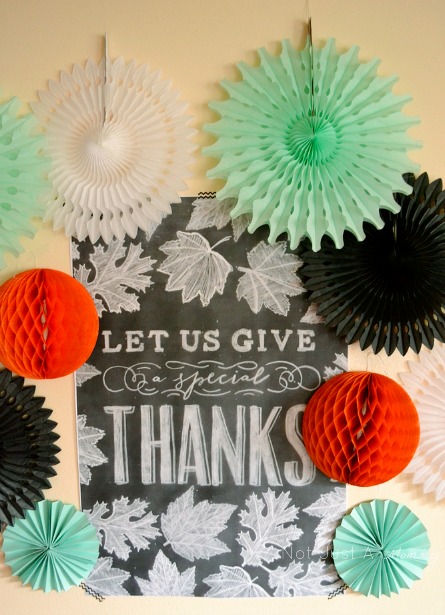 Mod Thanksgiving Kids Table | Not Just A Mommy via TheCelebrationShoppe.com