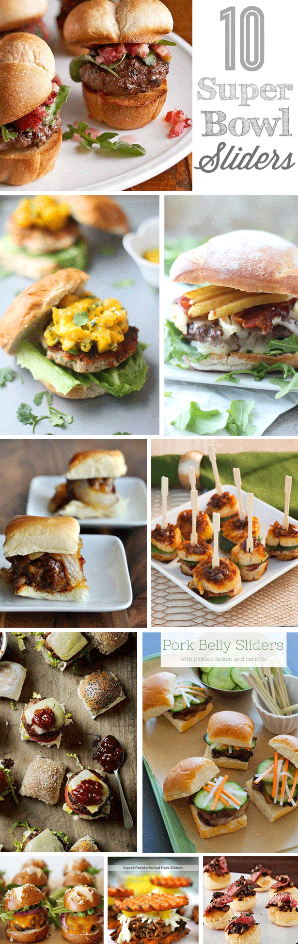 10 Slider and Mini Burgers, perfect for Super Bowl
