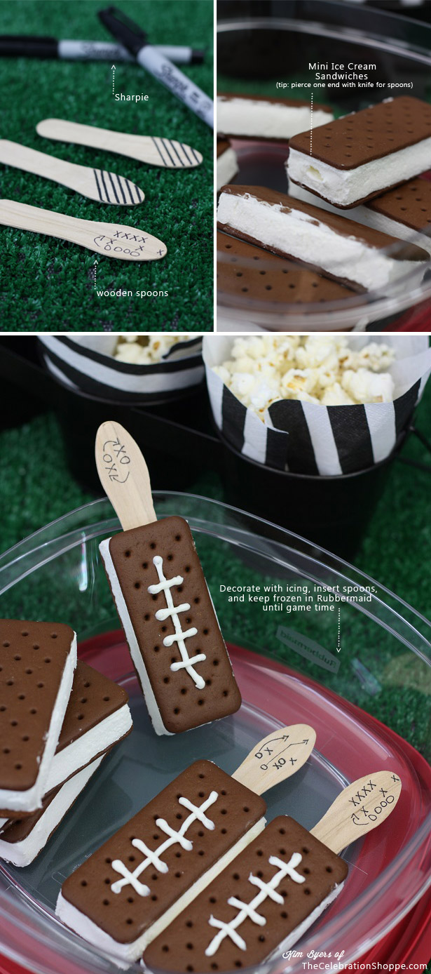 Super Bowl Football Ice Cream Sandwiches | TheCelebrationShoppe.com