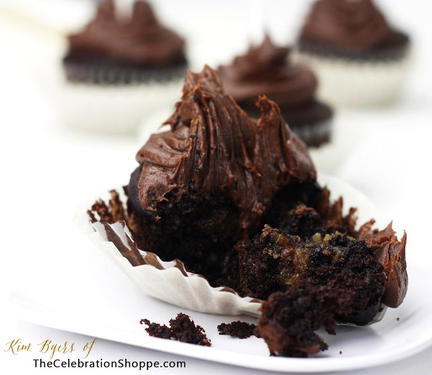 Double Chocoalte Peanut Butter Filling Cupcakes | Kim Byers, TheCelebrationShoppe.com