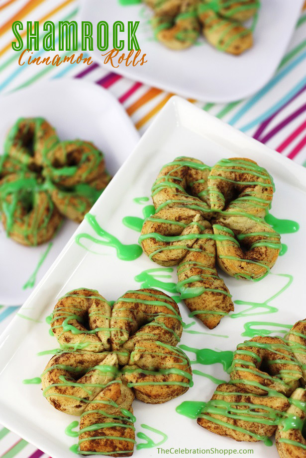 Shamrock Cinnamon Rolls for St. Patrick's Day Breakfast | Kim Byers